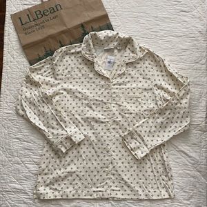 NWT LL Bean Flannel PJ Top